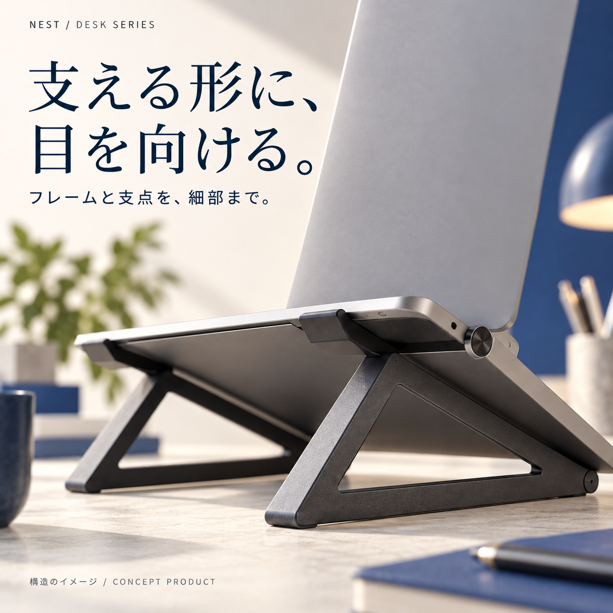 同じスタンドの折りたたみ構造を紹介