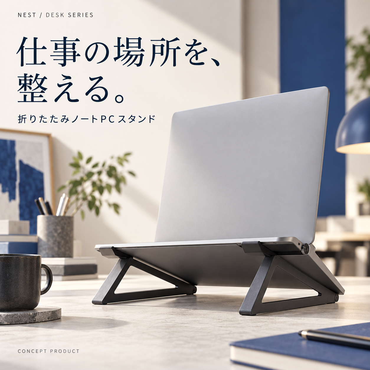NESTのノートPCスタンドの商品紹介画像